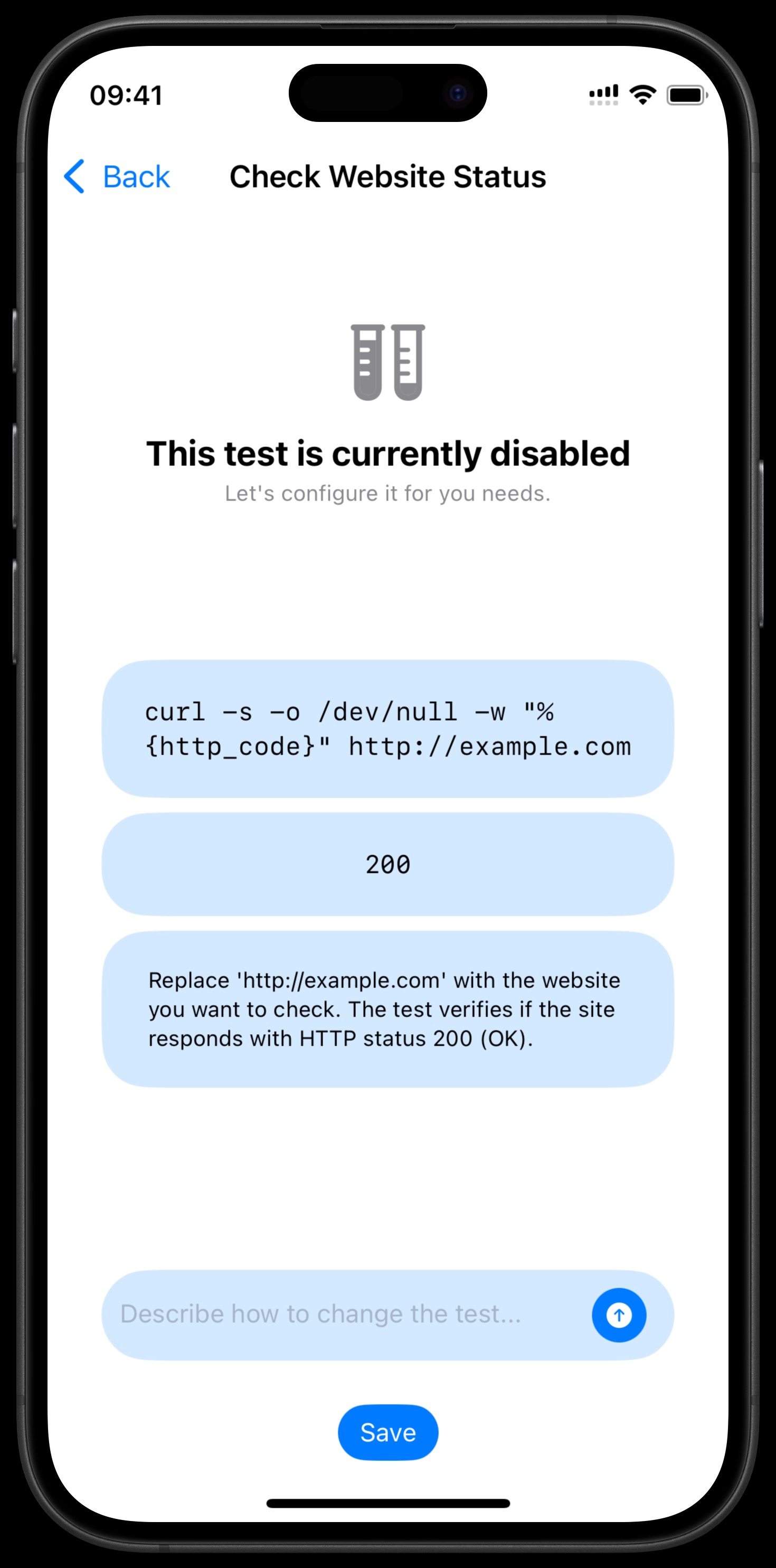 test config
